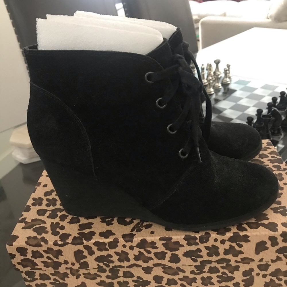 Black suede bootie